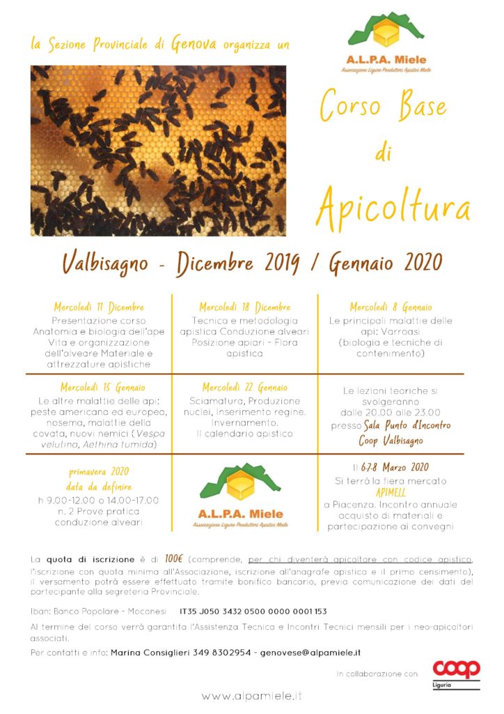 Corso base apicoltura Genova Valbisagno 19-20