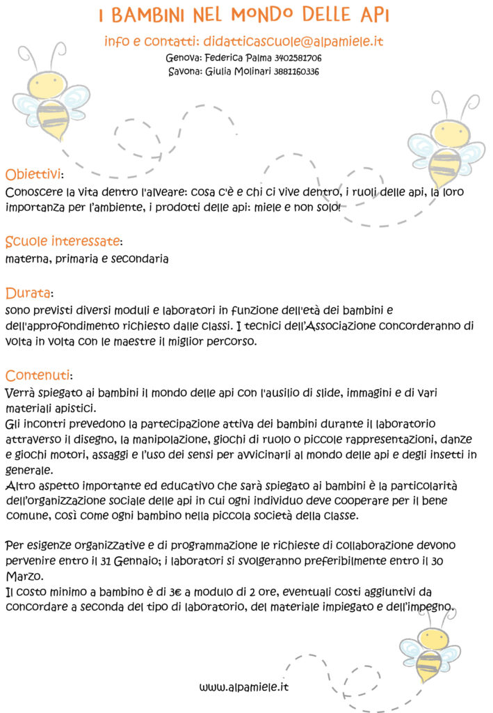 didattica ALPAMiele anno scolastico 2019-20 materna elementari medie